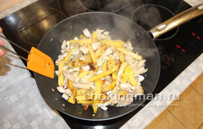 картошка с грибами жареная рецепт с фото