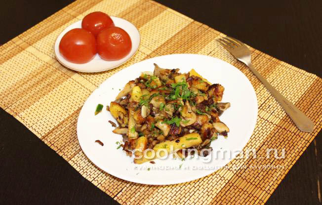 картошка с грибами жареная рецепт с фото
