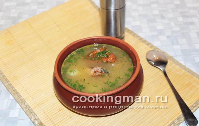гороховый суп с копчеными ребрышками пошаговый