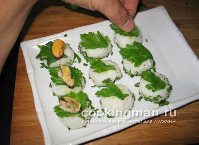 рецепт суши с мидиями