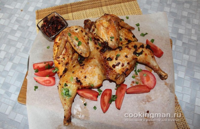 Курица, запеченная в духовке с соусом Лаоганма