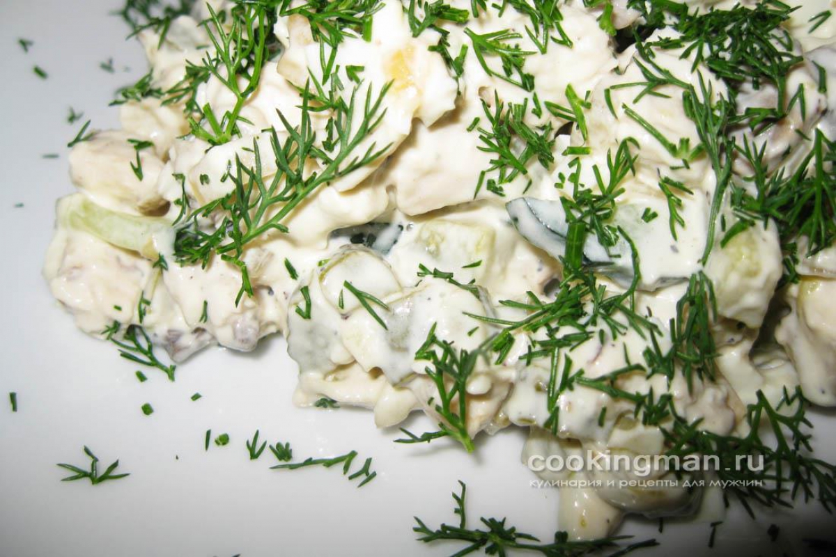 Салат с курицей, грибами, огурцами и яйцом - 34 рецепта с фото