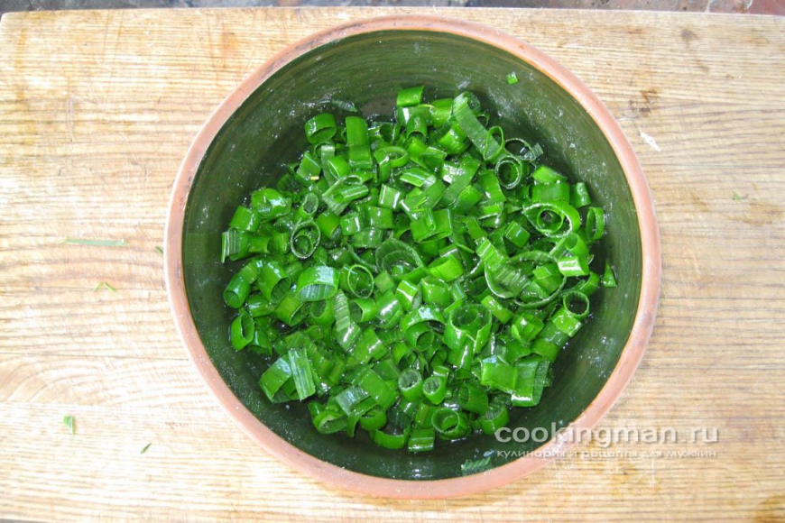 Фото салата из зеленого лука