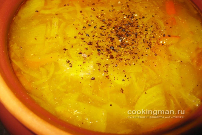 Фото супа из косули с капустой и овощами