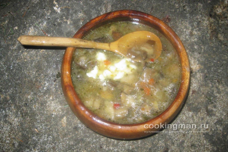 Фото грибного супа с маслятами