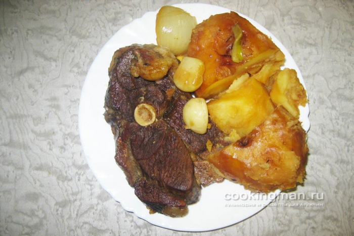 Фото картошки с мясом запеченных в казане