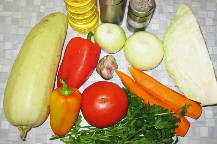 Фото овощей подготовленых для рагу
