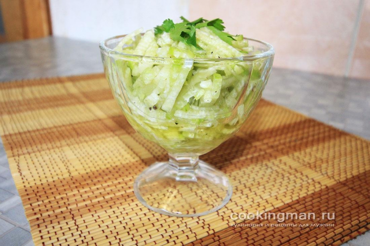Салат из зеленой редьки с огурцом – пошаговый рецепт приготовления с фото