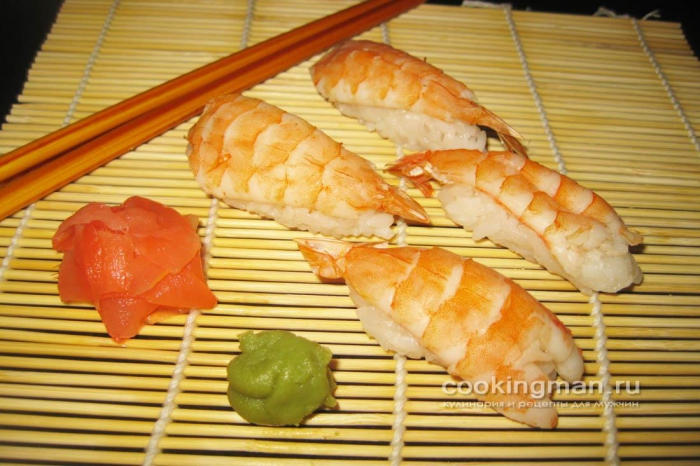 Фото суши с креветками (нигири суши)